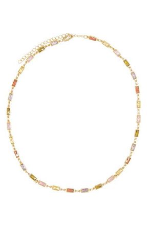 Petit Moments Goldie Crystal Station Necklace in Gold Multi at Nordstrom