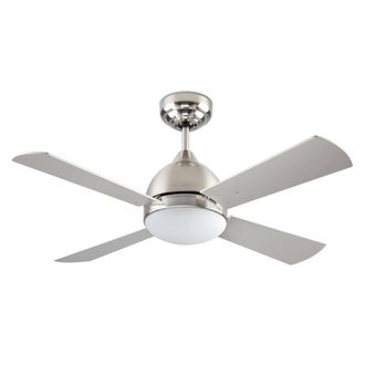 Netlighting Borneo Ceiling Fan Satin Nickel 4 Blades in Grey