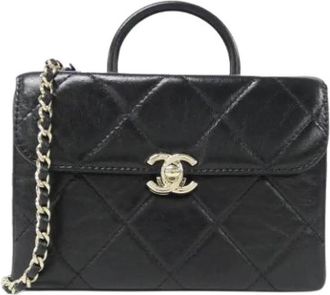 Chanel Pre-owned Vintage Handtas - Dames - Vintage Handtas - Zwart - ONE Size - Leer - Vintage