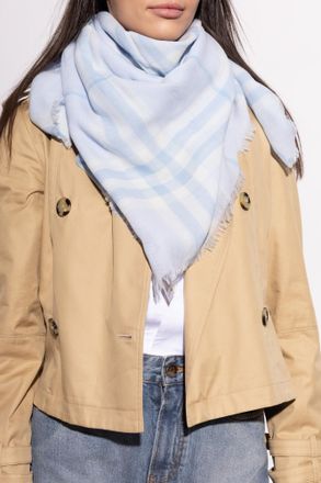 Burberry Wool Scarf, Unisex, Light Blue