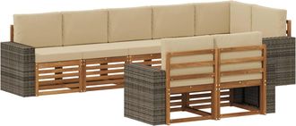 vidaXL Conjunto De Sof&aacute;s De Exterior 8 Uds. Poli&eacute;ster Vidaxl