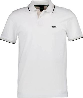 HUGO BOSS Gestreept Poloshirt Wit - Heren - Polos - Wit - M - Katoen - Tops