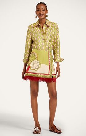 La DoubleJ Mini Foulard Skirt in Ambrosia Plac&eacute;e Green at Nordstrom, Size 44