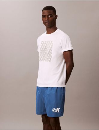 Calvin Klein Jeans Calvin Klein Mens Monogram Graphic Pull-On Shorts - Blue - 2XL