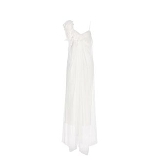 Alberta Ferretti Chiffon Silk Slip Dress - female - Alberta Ferretti - Gowns - White - XS - Dresses