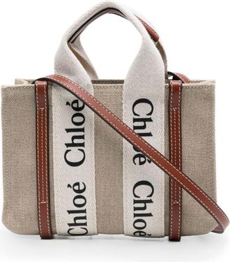 Chlo&eacute; Beige Woody Mini Tote