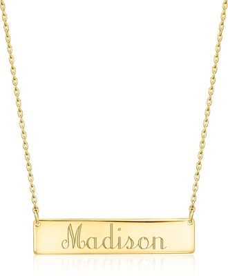 RS Pure by Ross-Simons Italian 10kt Yellow Gold Plain Bar Necklace