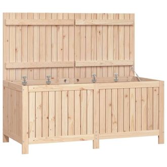 Berkfield Home Garden Storage Box 147x68x64 cm Solid Wood Pine in Light Tan | Size: 147 x 68 x 64 cm