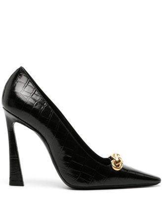 Saint Laurent Silvana 110mm pumps met ketting detail - Zwart