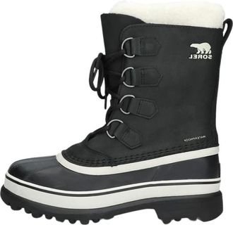 Sorel Schoenen, Dames, Zwart, 40 1/2 EU, Nepbont, Waterdichte Winterlaarzen Caribou Stijl