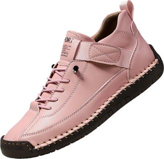 Generic Handmade Leather Orthopedic Comfy Shoes, Comfortable Orthopedic Sneakers Slip On Design Unisex Handmade Leather Comfy Shoes (13,Pink)