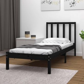 vidaXL Estructura De Cama Madera Maciza De Pino Negro 75x190 Cm Vidaxl