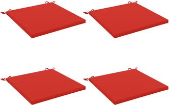vidaXL Cojines De Asiento De 4 Piezas Soest 4 Uds. 100% Poli&eacute;ster Rojo Vidaxl
