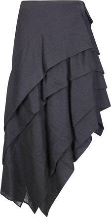 Yohji Yamamoto Tucked Stitch Design Wool Skirt