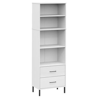 vidaXL Librer&iacute;a Con 2 Cajones Oslo Madera Maciza Blanco 60x35x180 Cm Vidaxl