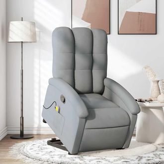 vidaXL Vidaxl - Sill&oacute;n De Masaje Reclinable De Pie De Tela Gris Claro
