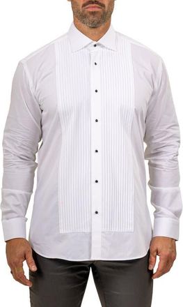 Maceoo Ceremony Cotton Tuxedo Shirt in White at Nordstrom, Size 4