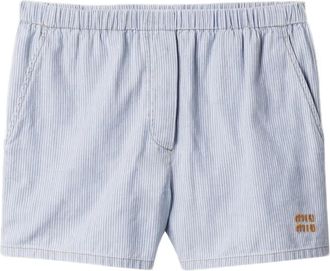 Miu Miu Shorts a righe - Blu
