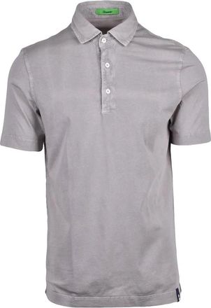 Drumohr Light Grey Cotton Polo Shirt