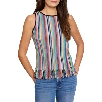 Nic+Zoe Falling Fringe Sleeveless Sweater in Pink Multi at Nordstrom Rack, Size X-Small