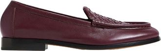 Bottega Veneta Maroon Textured Silenzio Loafers