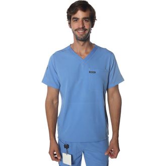 Members Only Manchester 3-Pocket Scrub Top in Ceil Blue at Nordstrom, Size Xx-Large