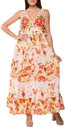 Ranee&rsquo;s Floral Tiered Maxi Dress in Orange at Nordstrom Rack, Size Large/x-Large