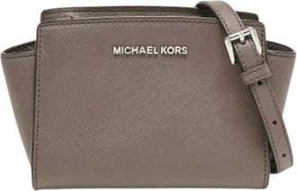 Michael Kors Pre-owned Cross Body Bags, female, Gray, Size: ONE SIZE Pre-owned Leather Crossbody Bag