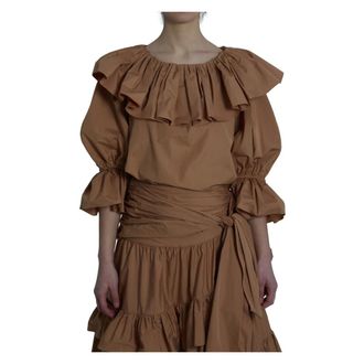 Chlo&eacute; Dames, Blouses & Shirts, Beige, Maat: XS Katoen