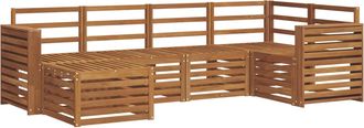 vidaXL Conjunto De Sof&aacute;s De Exterior 6 Uds. Natural Poli&eacute;ster Vidaxl