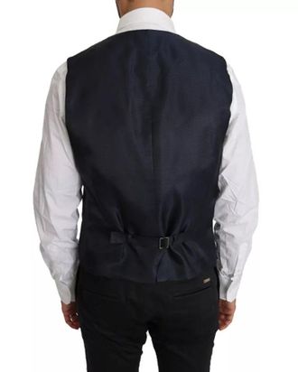 Dolce & Gabbana Mens Blue Wool Martini Blazer Vest 2 Piece Clothing