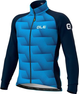 Al&eacute; Al&eacute; Cycling Mens Solid Sharp Jacket, Navy Blue/Cyan, M
