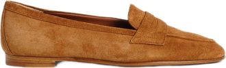 Roberto Festa Milano Casual Suede Loafers With Rounded Toe And Penny Strap Detail