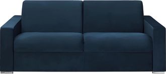 Vente-Unique Vente-unique - Divano Letto 4 Posti A Ribalta Posto Letto 160 Cm Materasso 18 Cm In Velluto Blu Notte - Calito