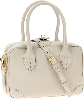 Golden Goose Womens Vita Shoulder Bag White Goat Leather