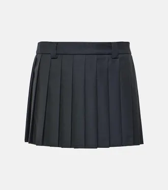Miu Miu Pleated virgin wool miniskirt