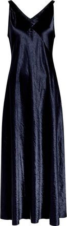 Eileen Fisher Eileen Fisher Crinkled Satin Midi Dress - Dark Blue - L (UK 18-20 / XL)