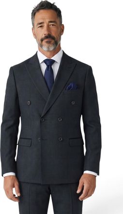 PAUL ANDREW Mens Green Double Breasted Formal Check 2 Piece Suit - Regent