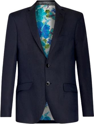 Etro Marineblauwe wollen blazer - Heren - Blazers - Blauw - 3XL - Wol - Jassen