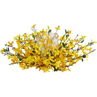 Nearly Natural 16-in Artificial Forsythia Candelabrum in Yellow at Nordstrom