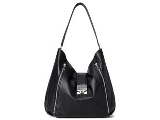 Michael Kors Addie Large Hobo Shoulder Womens Handbags Black, Synthetic