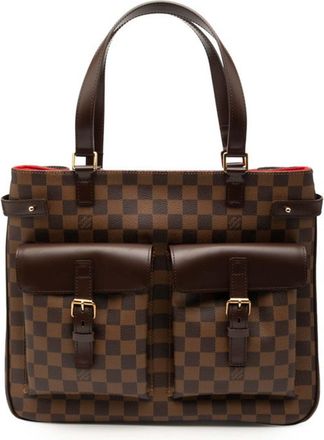 Louis Vuitton Brown Leather Pvc Handbag Tote Bag (Pre-Owned)