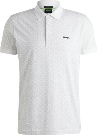 BOSS Paddy polo shirt in stretch cotton with printed pattern