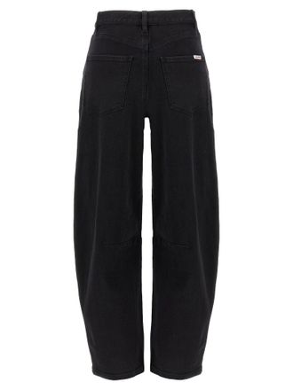 Self Portrait Black Barrel Leg Jeans - Black