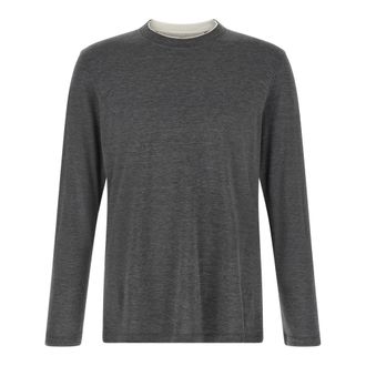Brunello Cucinelli Hombre, Camisetas, Gris, Talla: L