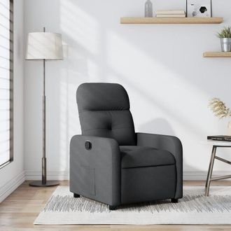 vidaXL Sill&oacute;n Reclinable De Tela Gris Oscuro Vidaxl