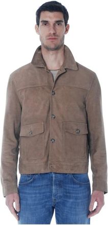 The Jack Leathers Giubbino Valstar - Heren - Leren en Su&egrave;de Jassen - Beige - 2XL - Leer - Jassen