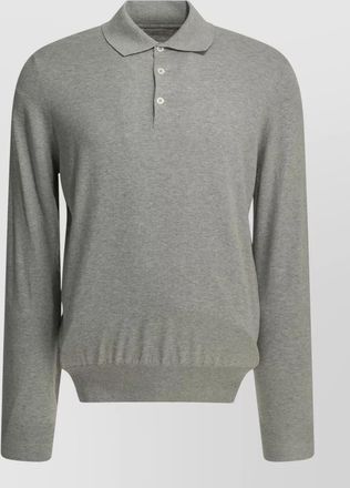 Brunello Cucinelli polo shirt button placket ribbed cuffs hem