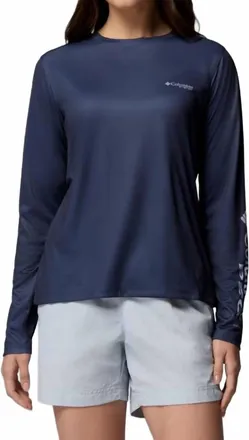 Columbia Tidal Original Chill Long Sleeve Shirt In Nocturnal, Pfg Inagua Script