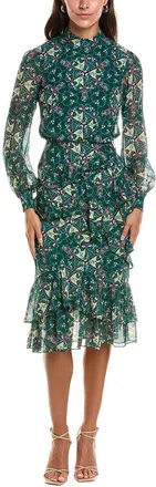 Saloni Saloni Isa Silk Georgette Midi Dress